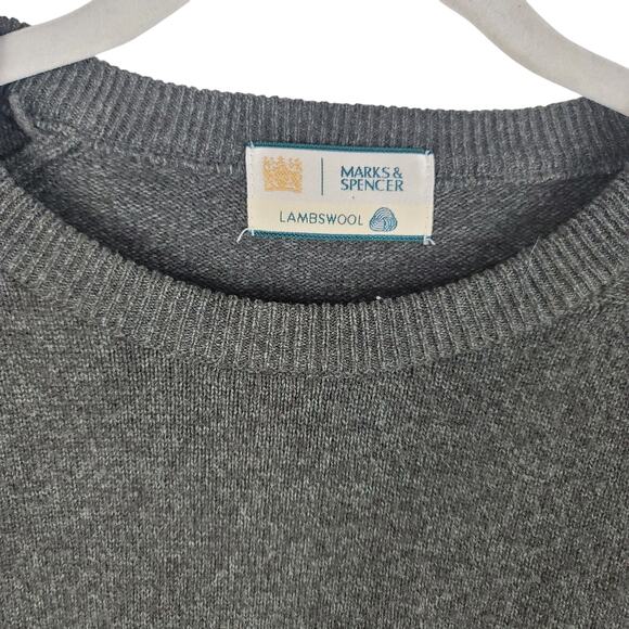 Marks & Spencer Lambs Wool Gray Men's Sweater Large - Picture 3 of 4